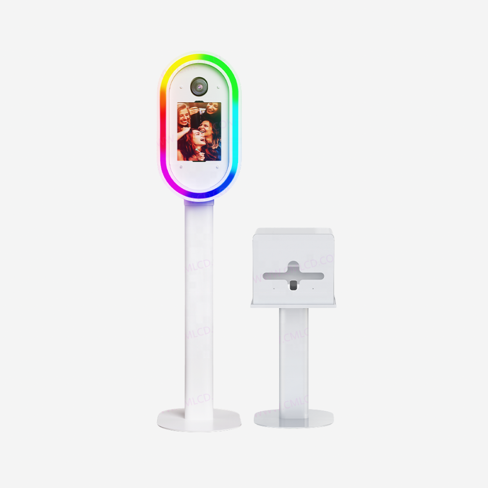 Oval Booth with Printer Stand